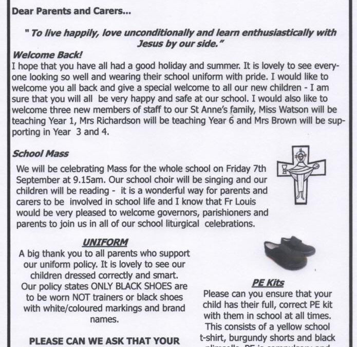 Headteacher’s Newsletter September 2018
